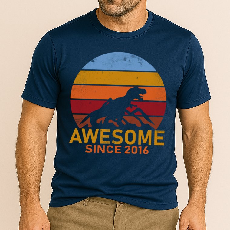 Dinosaur 6th Birthday Gift Awesome Since 2016 Cooling Performance Crew T-Shirt