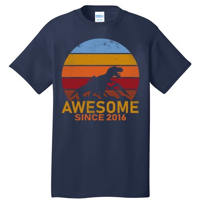 Dinosaur 6th Birthday Gift Awesome Since 2016 Tall T-Shirt