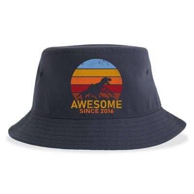 Dinosaur 6th Birthday Gift Awesome Since 2016 Sustainable Bucket Hat