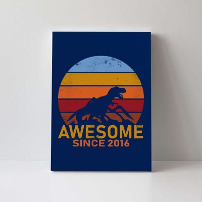 Dinosaur 6th Birthday Gift Awesome Since 2016 Canvas