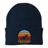 Dinosaur 6th Birthday Gift Awesome Since 2016 Knit Cap Winter Beanie