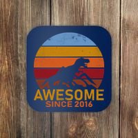 Dinosaur 6th Birthday Gift Awesome Since 2016 Coaster