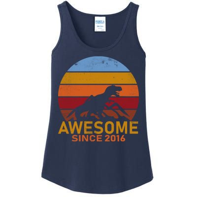 Dinosaur 6th Birthday Gift Awesome Since 2016 Ladies Essential Tank