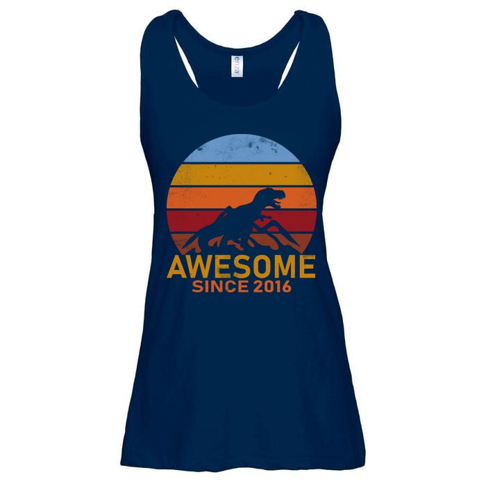 Dinosaur 6th Birthday Gift Awesome Since 2016 Ladies Essential Flowy Tank