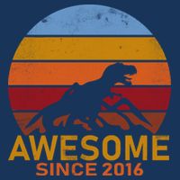 Dinosaur 6th Birthday Gift Awesome Since 2016 Flatbill Hat
