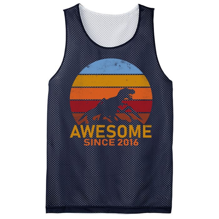 Dinosaur 6th Birthday Gift Awesome Since 2016 Mesh Reversible Basketball Jersey Tank