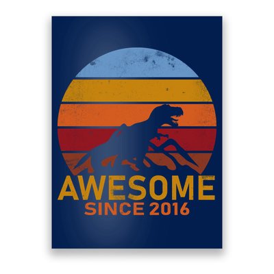 Dinosaur 6th Birthday Gift Awesome Since 2016 Poster