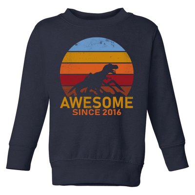 Dinosaur 6th Birthday Gift Awesome Since 2016 Toddler Sweatshirt