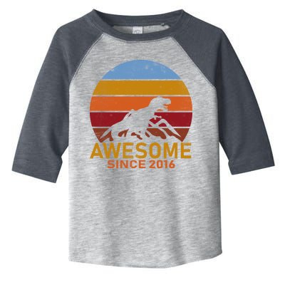 Dinosaur 6th Birthday Gift Awesome Since 2016 Toddler Fine Jersey T-Shirt