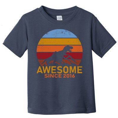 Dinosaur 6th Birthday Gift Awesome Since 2016 Toddler T-Shirt