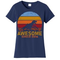 Dinosaur 6th Birthday Gift Awesome Since 2016 Women's T-Shirt