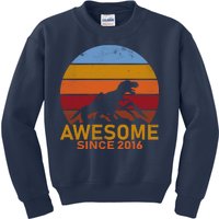 Dinosaur 6th Birthday Gift Awesome Since 2016 Kids Sweatshirt