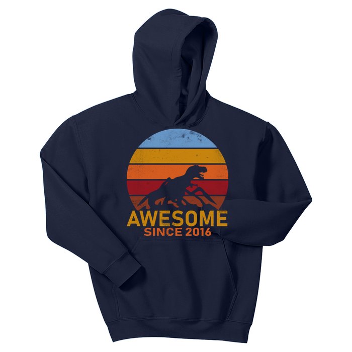 Dinosaur 6th Birthday Gift Awesome Since 2016 Kids Hoodie