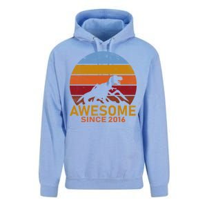 Dinosaur 6th Birthday Gift Awesome Since 2016 Unisex Surf Hoodie