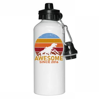 Dinosaur 6th Birthday Gift Awesome Since 2016 Aluminum Water Bottle