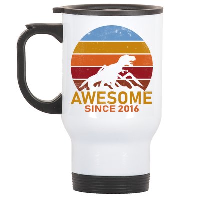 Dinosaur 6th Birthday Gift Awesome Since 2016 Stainless Steel Travel Mug