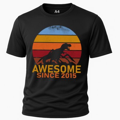 Dinosaur 7th Birthday Gift Awesome Since 2015 Performance Shirt