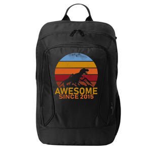 Dinosaur 7th Birthday Gift Awesome Since 2015 City Backpack