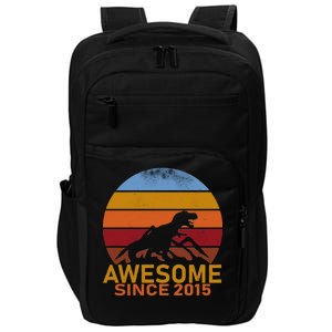 Dinosaur 7th Birthday Gift Awesome Since 2015 Impact Tech Backpack