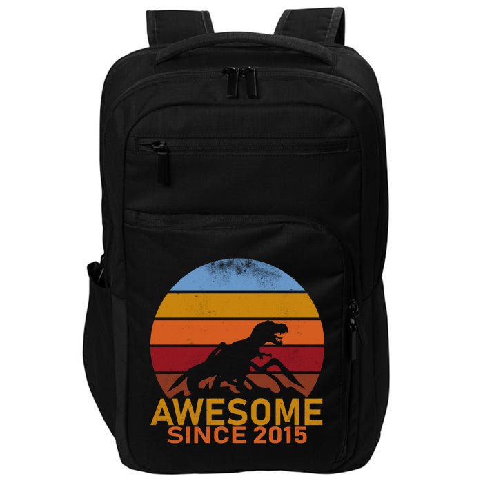 Dinosaur 7th Birthday Gift Awesome Since 2015 Impact Tech Backpack