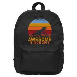 Dinosaur 7th Birthday Gift Awesome Since 2015 16 in Basic Backpack