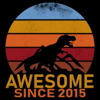 Dinosaur 7th Birthday Gift Awesome Since 2015 16 in Basic Backpack