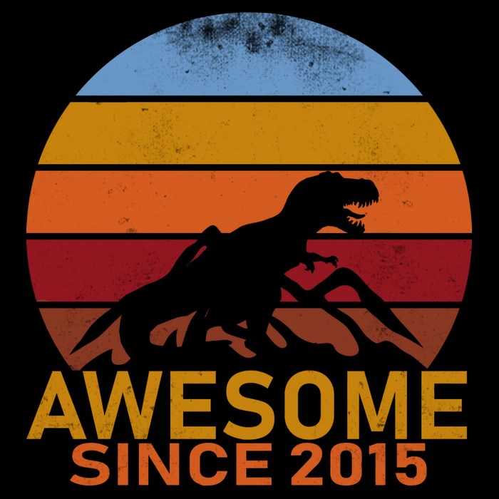 Dinosaur 7th Birthday Gift Awesome Since 2015 16 in Basic Backpack