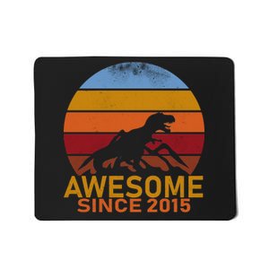 Dinosaur 7th Birthday Gift Awesome Since 2015 Mousepad