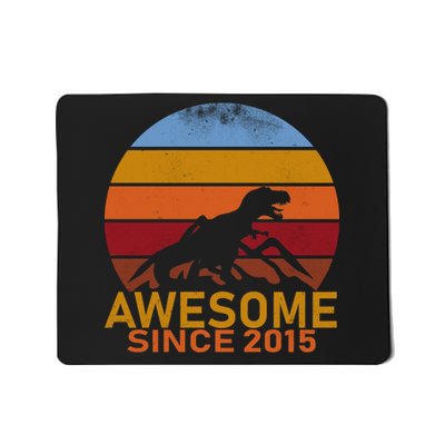 Dinosaur 7th Birthday Gift Awesome Since 2015 Mousepad