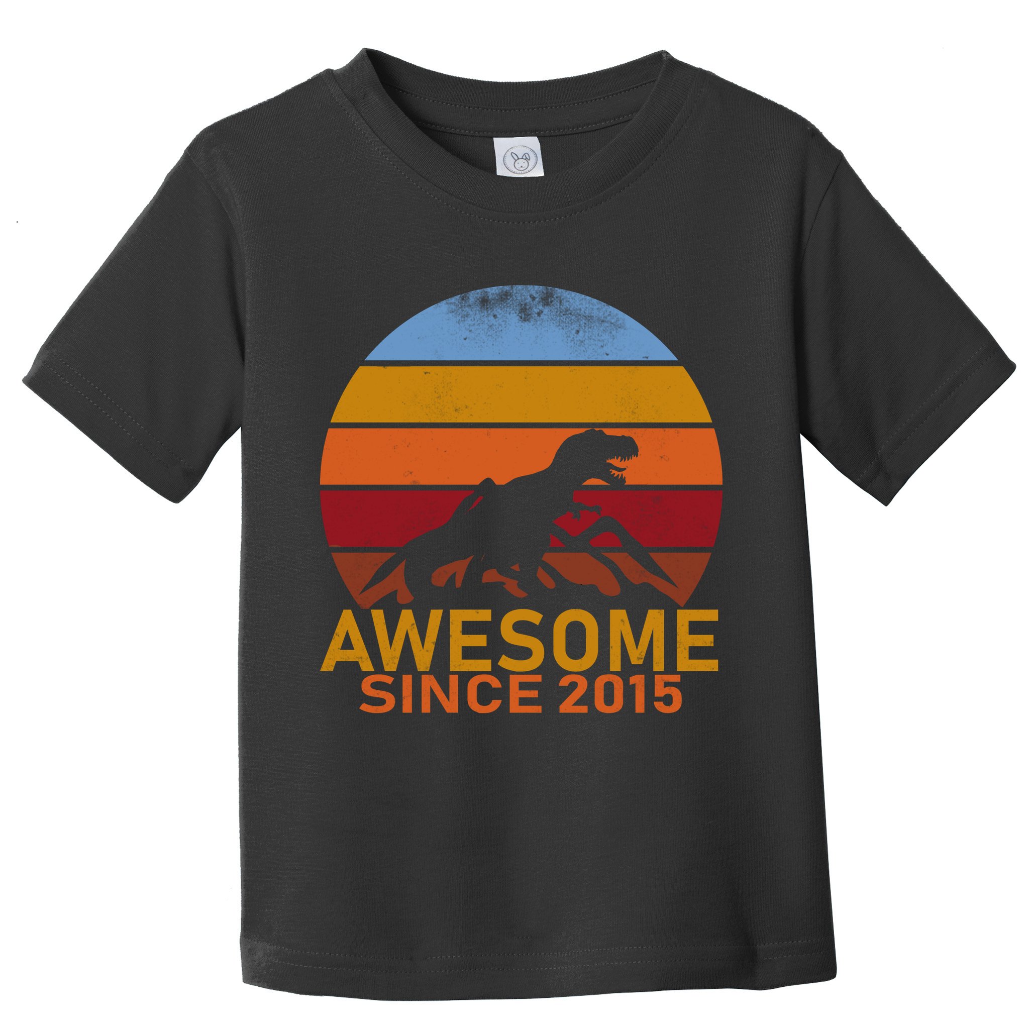 Dinosaur 7th Birthday Gift Awesome Since 2015 Toddler T-Shirt