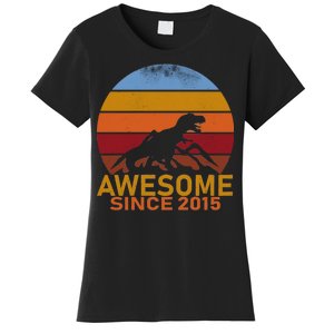 Dinosaur 7th Birthday Gift Awesome Since 2015 Women's T-Shirt