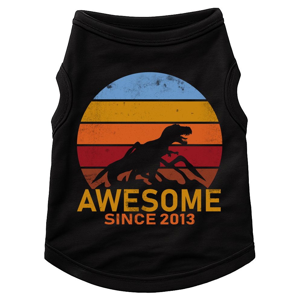 Dinosaur 9th Birthday Gift Awesome Since 2013 Doggie Tank