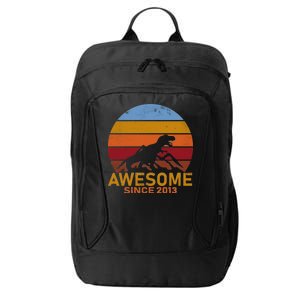 Dinosaur 9th Birthday Gift Awesome Since 2013 City Backpack