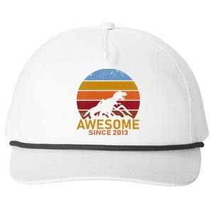 Dinosaur 9th Birthday Gift Awesome Since 2013 Snapback Five-Panel Rope Hat