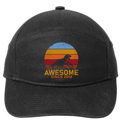 Dinosaur 9th Birthday Gift Awesome Since 2013 7-Panel Snapback Hat