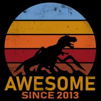 Dinosaur 9th Birthday Gift Awesome Since 2013 Youth Performance Sprint T-Shirt