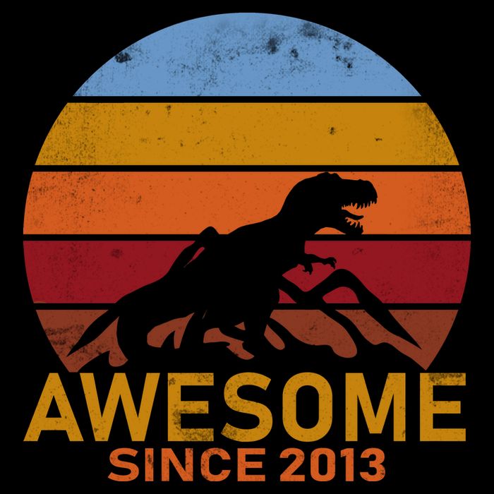 Dinosaur 9th Birthday Gift Awesome Since 2013 Youth Performance Sprint T-Shirt