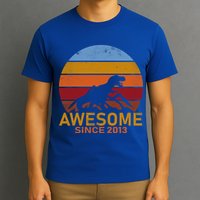 Dinosaur 9th Birthday Gift Awesome Since 2013 T-Shirt