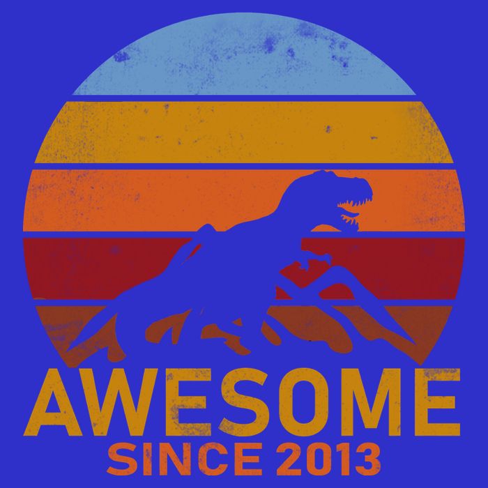 Dinosaur 9th Birthday Gift Awesome Since 2013 T-Shirt