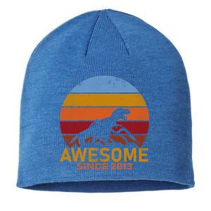 Dinosaur 9th Birthday Gift Awesome Since 2013 Sustainable Beanie