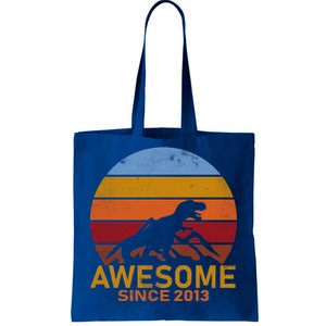 Dinosaur 9th Birthday Gift Awesome Since 2013 Tote Bag