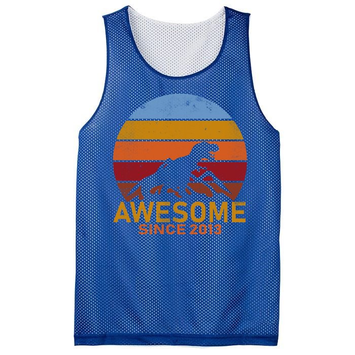 Dinosaur 9th Birthday Gift Awesome Since 2013 Mesh Reversible Basketball Jersey Tank