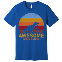 Dinosaur 9th Birthday Gift Awesome Since 2013 Premium T-Shirt