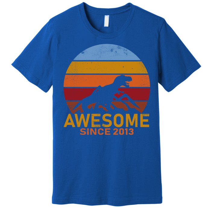 Dinosaur 9th Birthday Gift Awesome Since 2013 Premium T-Shirt