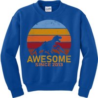 Dinosaur 9th Birthday Gift Awesome Since 2013 Kids Sweatshirt