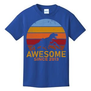 Dinosaur 9th Birthday Gift Awesome Since 2013 Kids T-Shirt