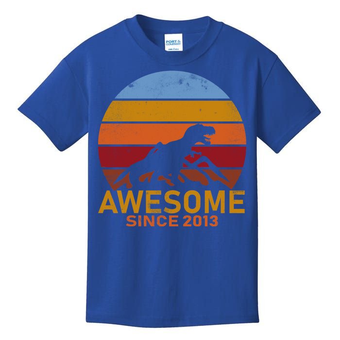 Dinosaur 9th Birthday Gift Awesome Since 2013 Kids T-Shirt