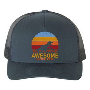 Dinosaur 9th Birthday Gift Awesome Since 2013 Yupoong Adult 5-Panel Trucker Hat