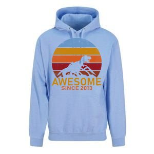 Dinosaur 9th Birthday Gift Awesome Since 2013 Unisex Surf Hoodie