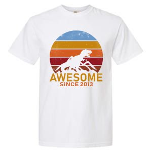 Dinosaur 9th Birthday Gift Awesome Since 2013 Garment-Dyed Heavyweight T-Shirt